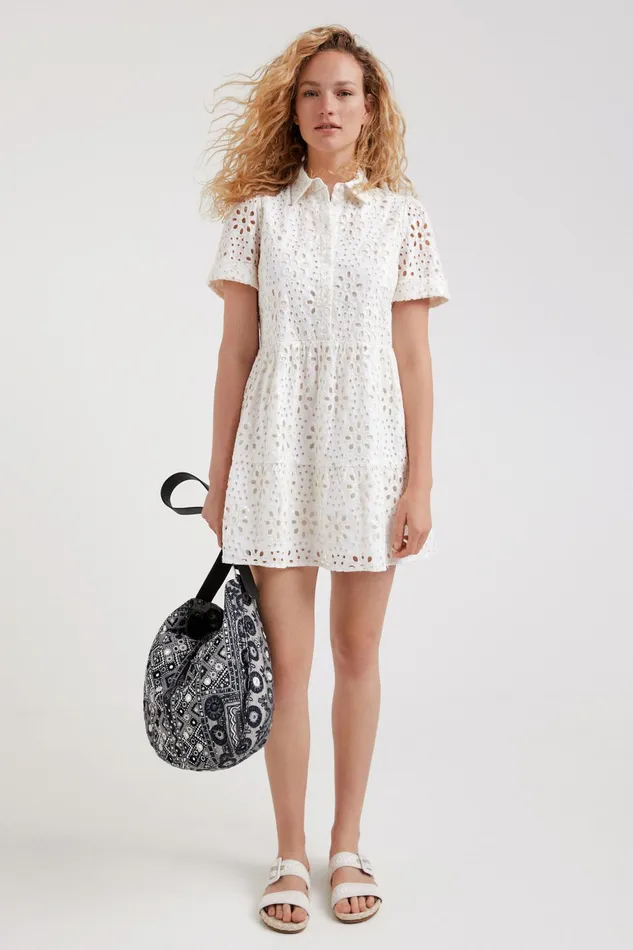 Desigual Swiss Embroidery Tshirt Dress Women Dresses