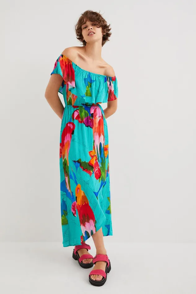 Desigual Tropical Boho Dress Women Dresses