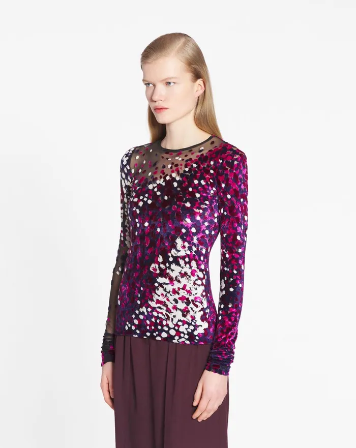 Devoured Jersey Top Fuchsiajapanese Ink Women Lanvin Tops Devoured Jersey Top Fuchsiajapanese Ink Women Lanvin Tops