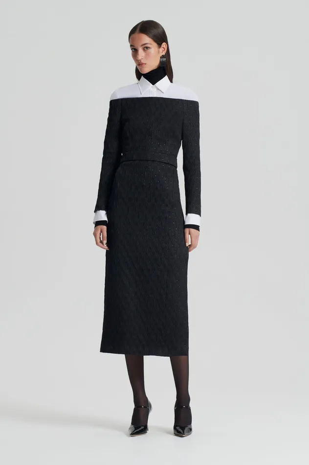 Dresses Women FRENCH BROCADE DRESS BLACK Scanlan Theodore
