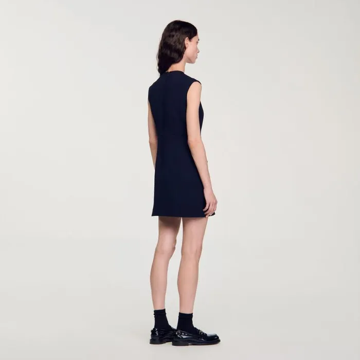 Dresses Women SANDRO Short Dress With Buttons Navy Blue