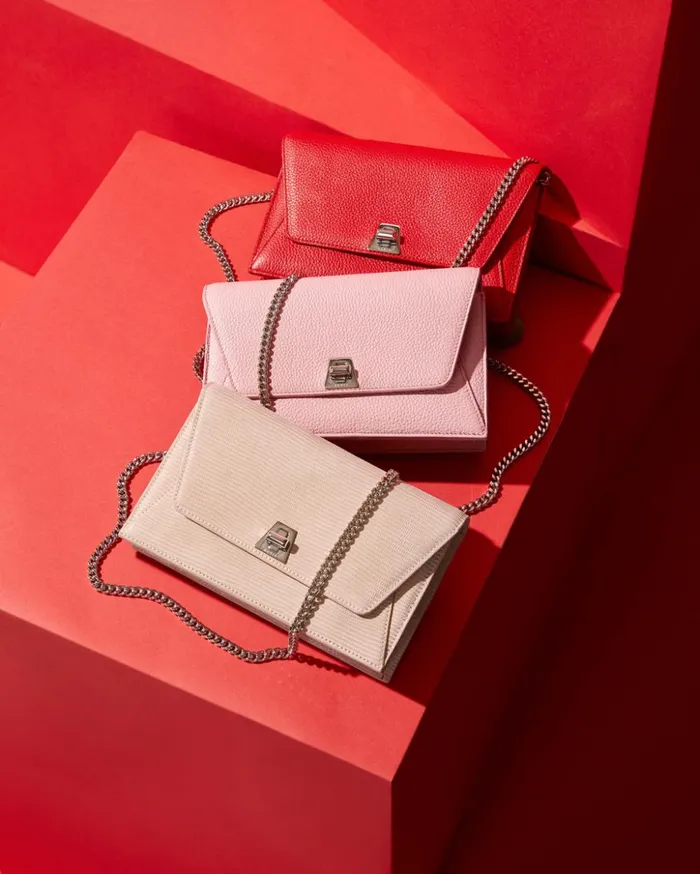 Envelope Bag In Calf Leather With Detachable Shoulder Chain Love Women Akris Crossbody Bags