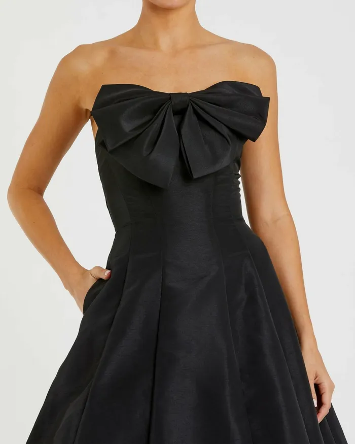 Evening Gowns Strapless Ballgown with Bow Detail Dress Candy Pink Mac Duggal Women