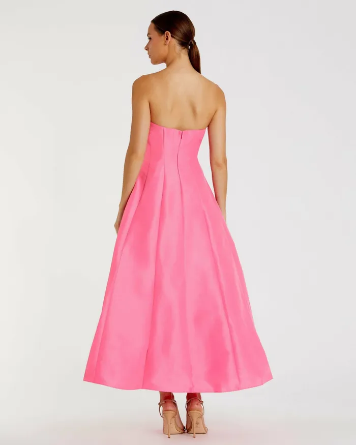 Evening Gowns Strapless Ballgown with Bow Detail Dress Candy Pink Mac Duggal Women