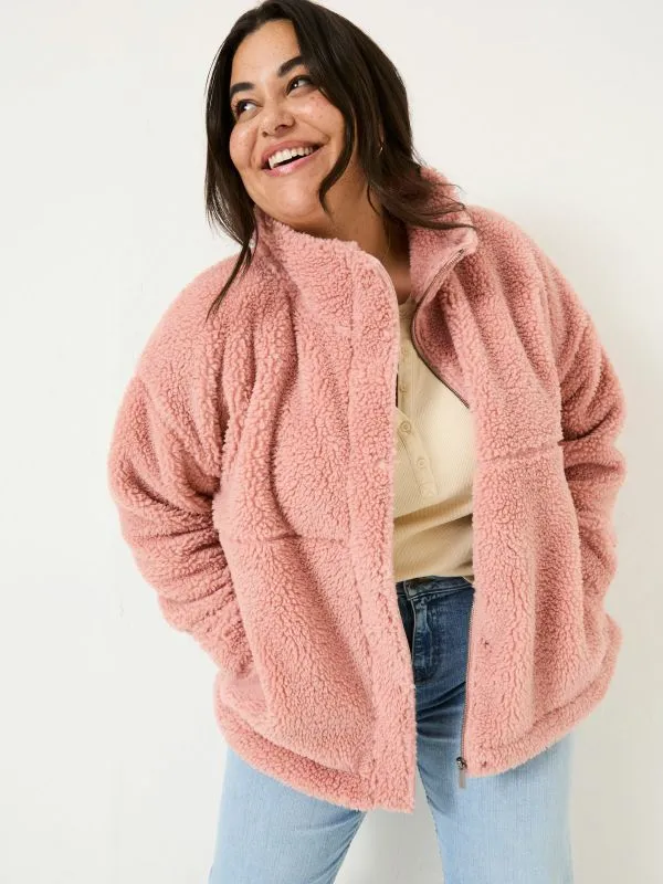 Fat Face Coats and Jackets Women Dusky Pink Fleece Jacket