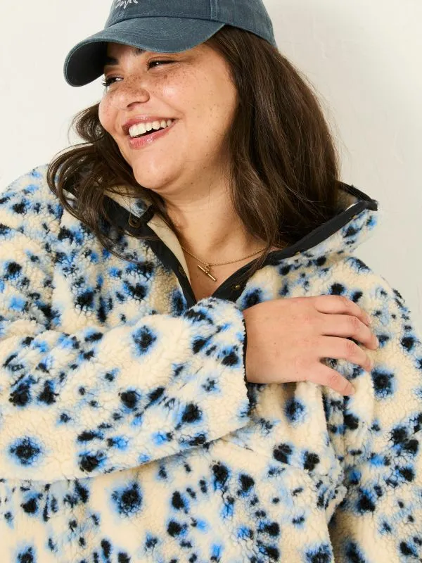 Fat Face Coats and Jackets Women Ivory Printed Overhead Fleece