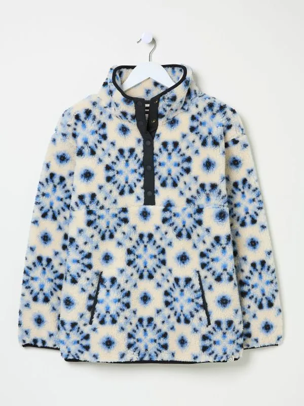 Fat Face Coats and Jackets Women Ivory Printed Overhead Fleece
