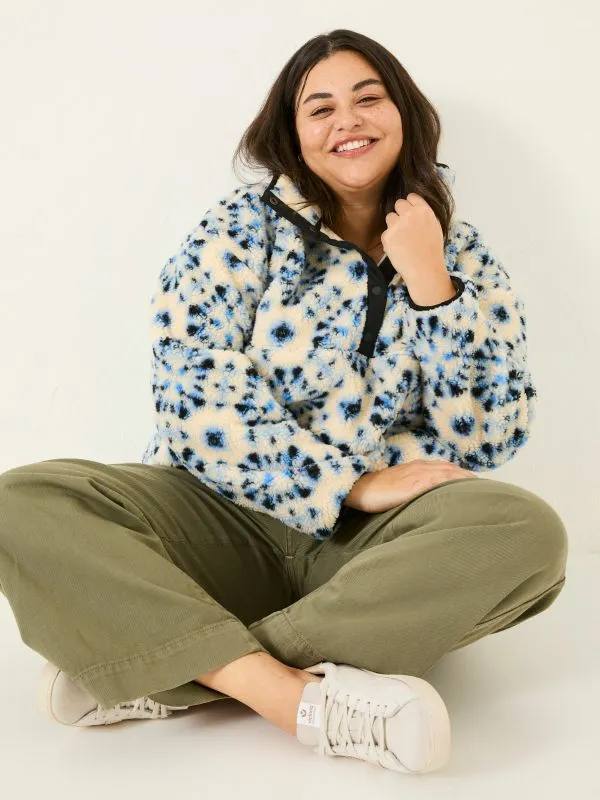 Fat Face Coats and Jackets Women Ivory Printed Overhead Fleece