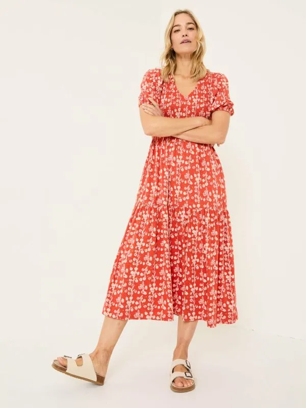 Fat Face Dresses Women Burnt Orange Danielle Jersey Midi Dress