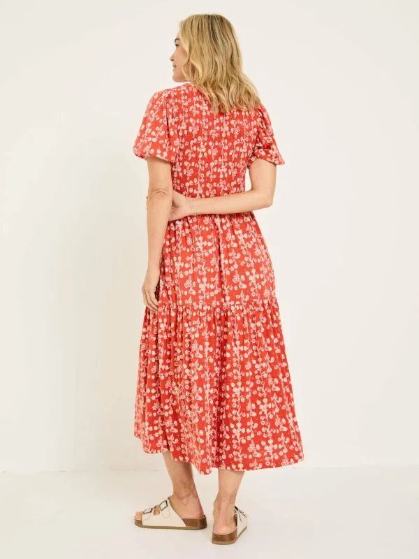 Fat Face Dresses Women Burnt Orange Danielle Jersey Midi Dress