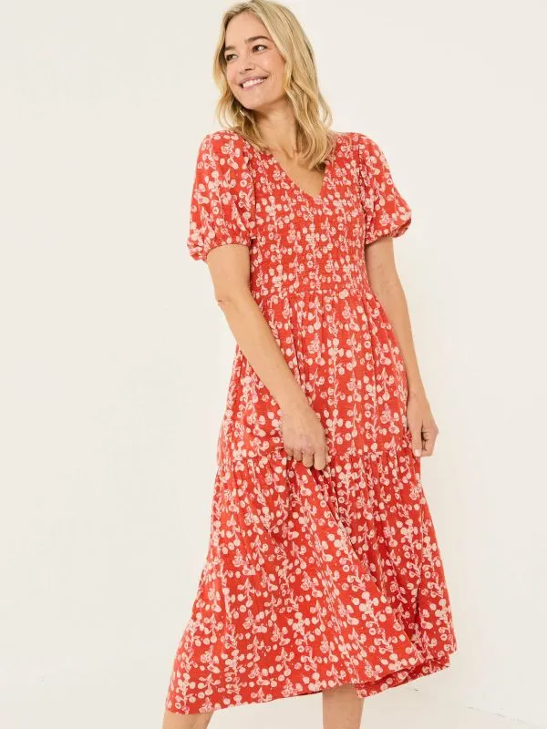 Fat Face Dresses Women Burnt Orange Danielle Jersey Midi Dress