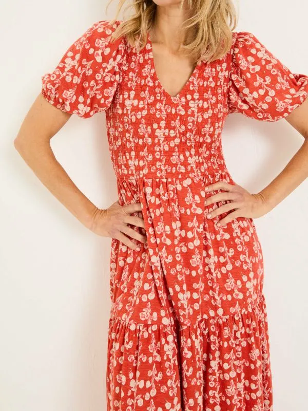 Fat Face Dresses Women Burnt Orange Danielle Jersey Midi Dress
