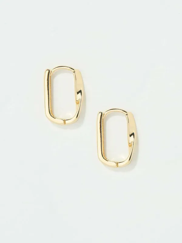 Fat Face Jewellery Women Gold Tone Twist Oval Hoop Earrings