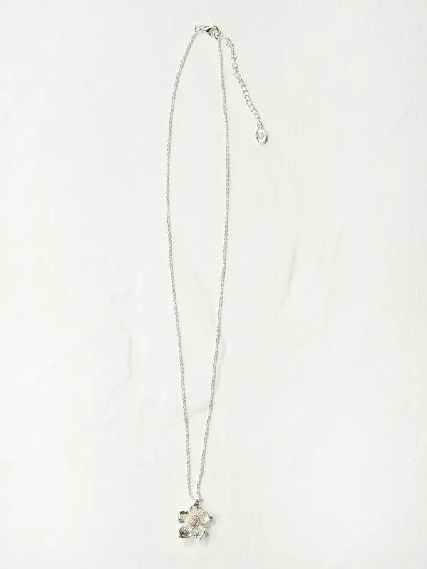 Fat Face Jewellery Women Silver Tone Flower Pendant Necklace