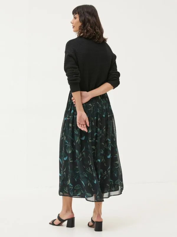 Fat Face Skirts Women Black Dark Skies Nadine Pleat Skirt