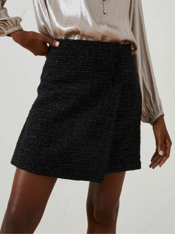 Fat Face Skirts Women Black Lily Metallic Skirt