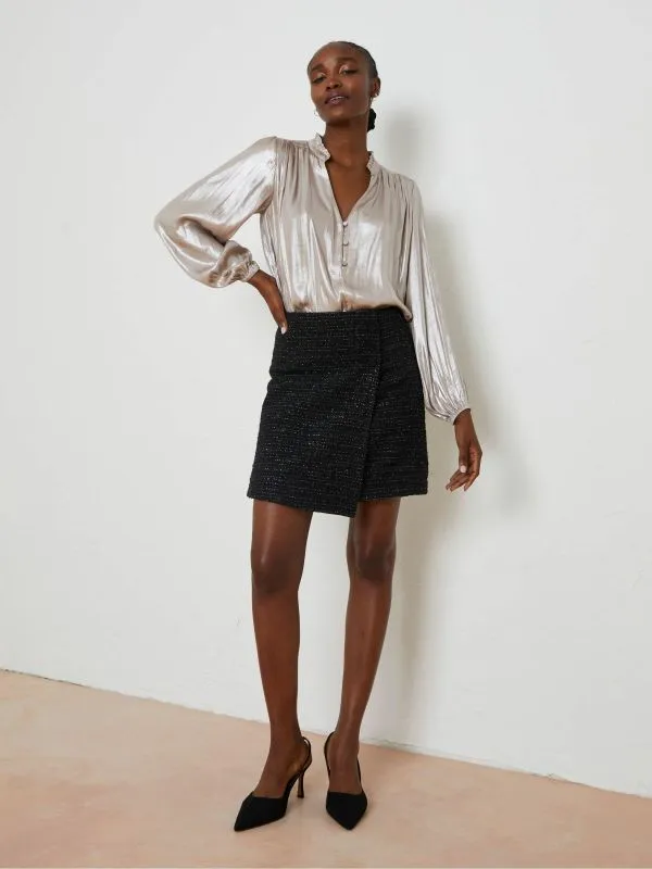 Fat Face Skirts Women Black Lily Metallic Skirt