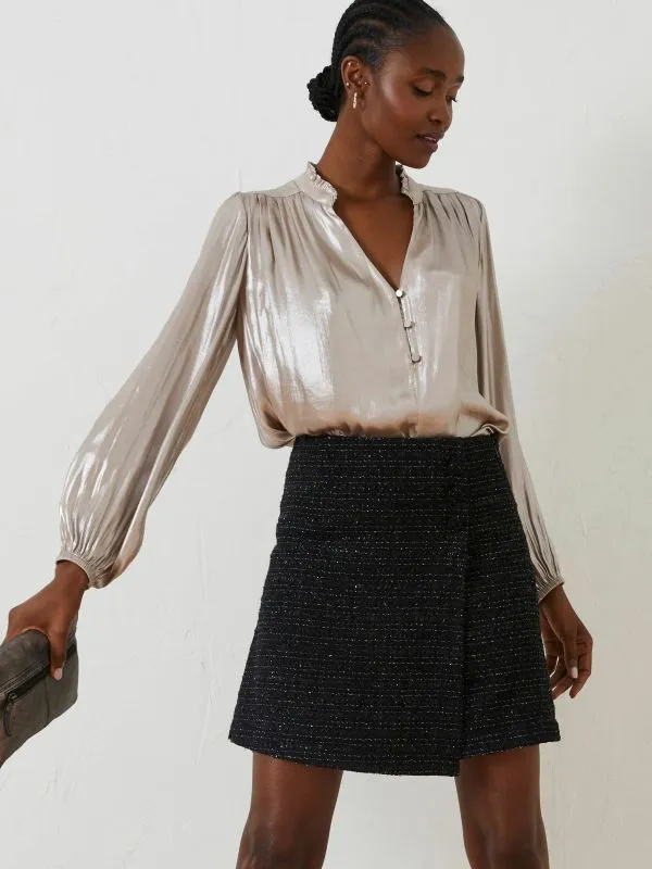 Fat Face Skirts Women Black Lily Metallic Skirt
