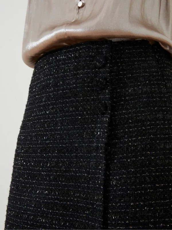 Fat Face Skirts Women Black Lily Metallic Skirt