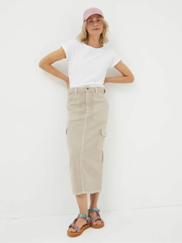 Fat Face Skirts Women Candace Natural Cargo Midi Skirt