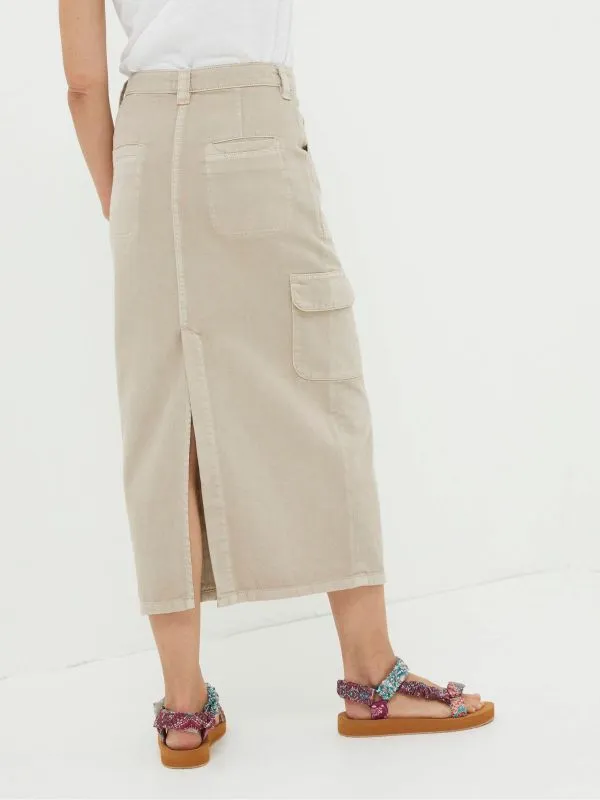 Fat Face Skirts Women Candace Natural Cargo Midi Skirt