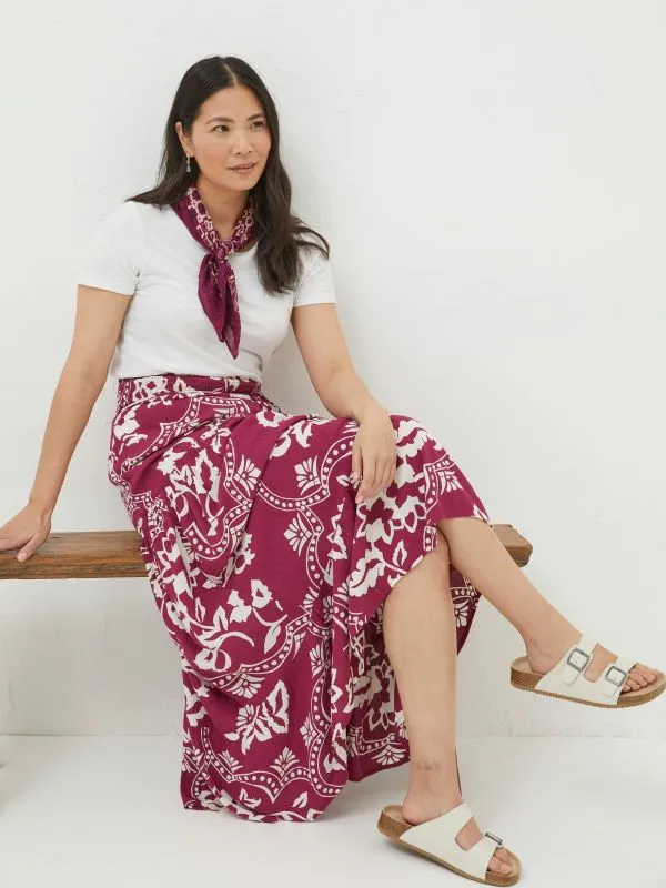 Fat Face Skirts Women Purple Wallpaper Floral Maxi Skirt