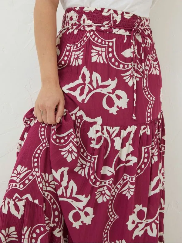 Fat Face Skirts Women Purple Wallpaper Floral Maxi Skirt