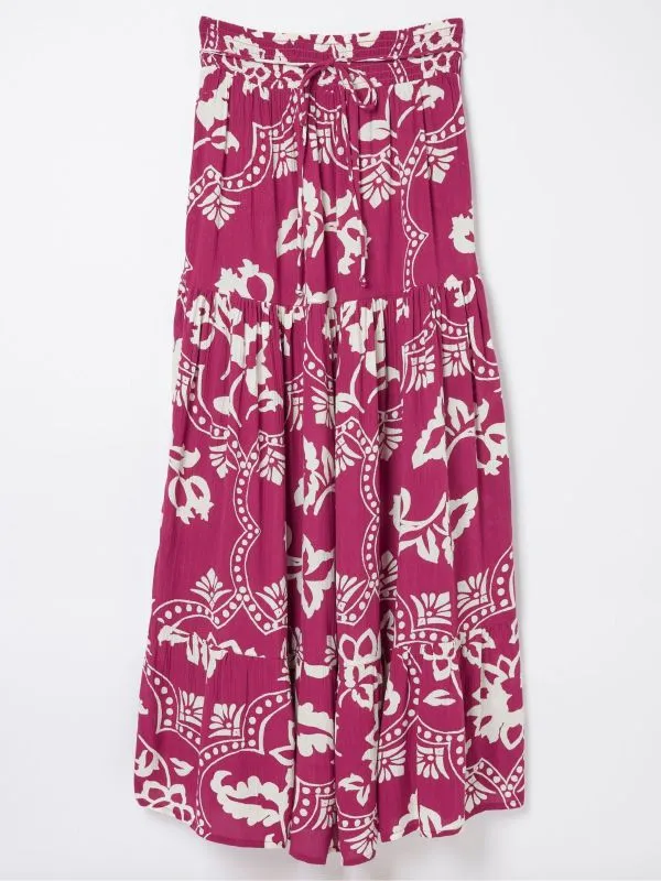Fat Face Skirts Women Purple Wallpaper Floral Maxi Skirt