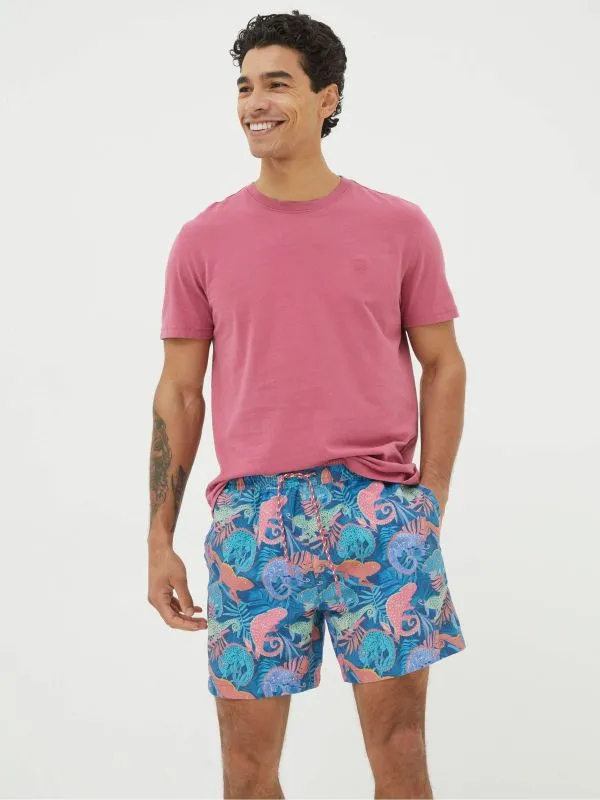 Fat Face Swimwear Men Blue Trevose Chameleon Swim Shorts