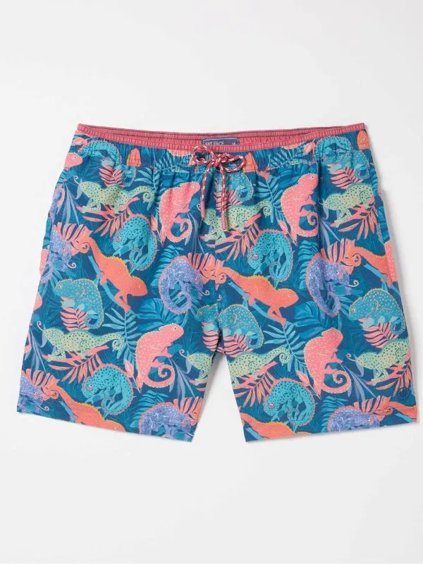 Fat Face Swimwear Men Blue Trevose Chameleon Swim Shorts