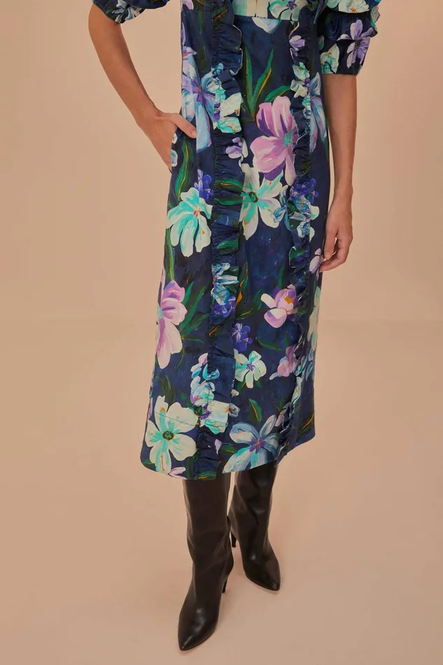 Floraline Ruffle Short Sleeve Midi Dress Women Farm Rio Midi Dresses