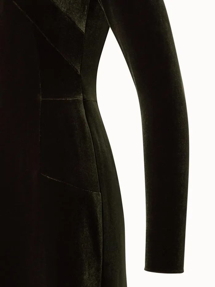 Fluid Stretch Velvet Gown Moss Women Akris Dresses