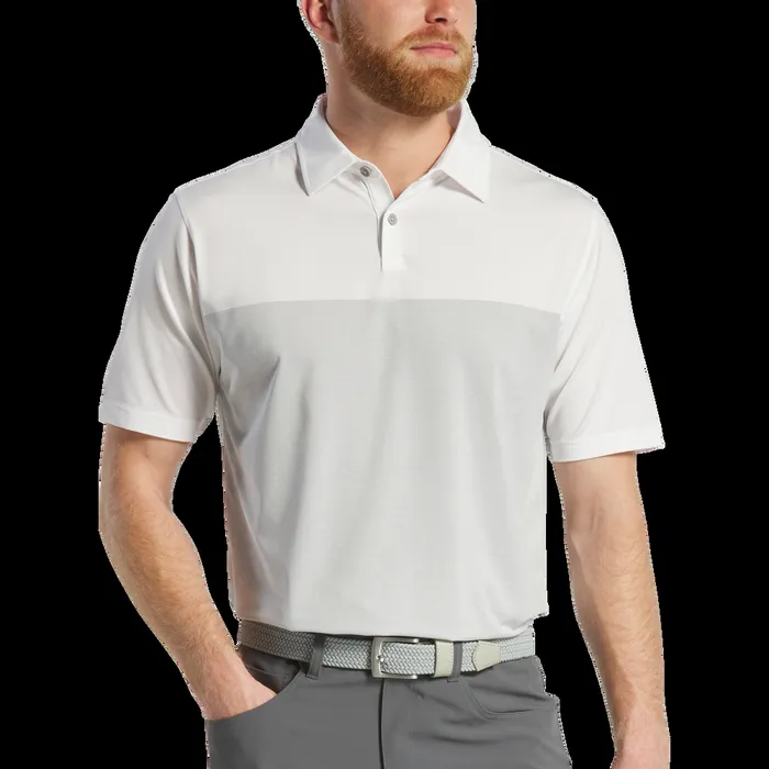 FootJoy Shirts Men Tonal Block Lisle White FootJoy Shirts Men Tonal Block Lisle White