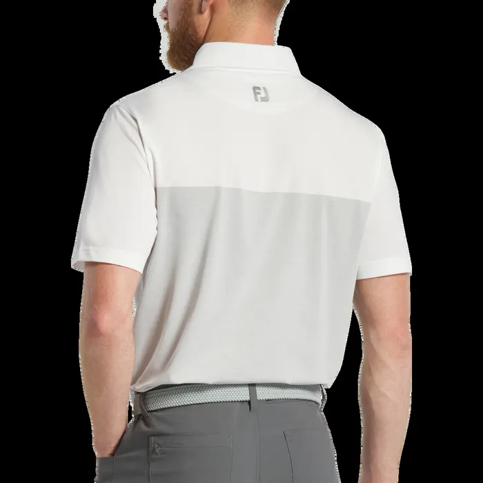 FootJoy Shirts Men Tonal Block Lisle White FootJoy Shirts Men Tonal Block Lisle White