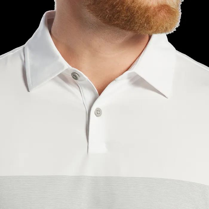 FootJoy Shirts Men Tonal Block Lisle White FootJoy Shirts Men Tonal Block Lisle White