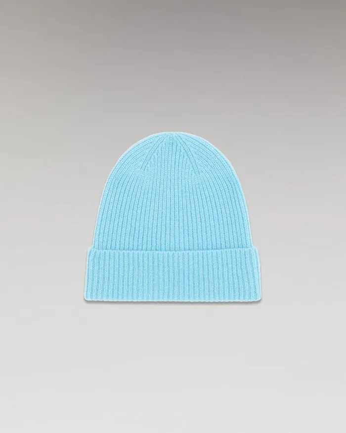 From Future Cashmere Beanies Cuffed Beanie With Small Ribs Acid Blue