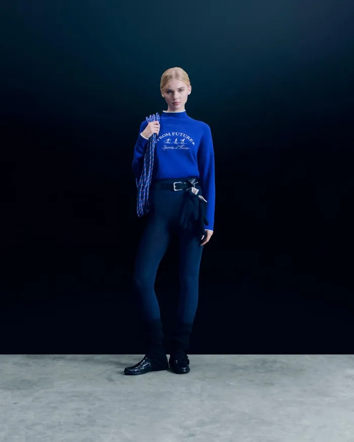 From Future Cashmere Sweaters Women Winter Sports Mock Neck Sweater Popblue