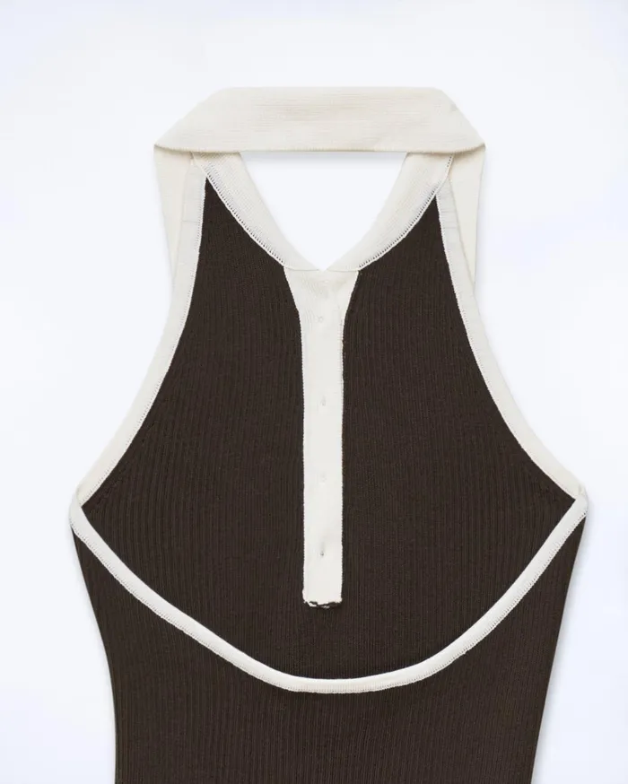 From Future Dresses and Jumpsuits Women Short Strap Dress Chocolate