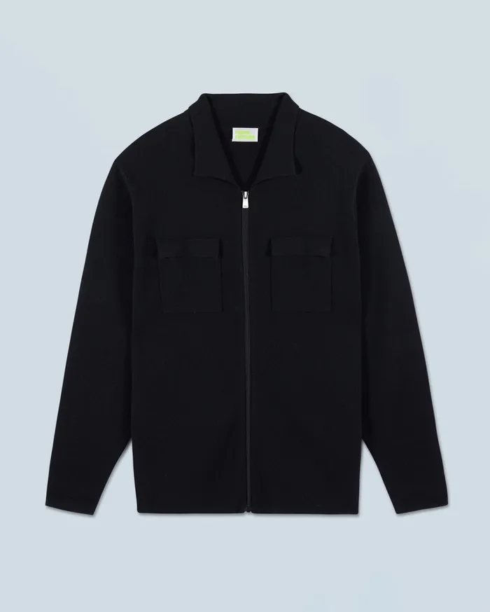 From Future Merino Wool Sweaters Men Cardigan Sweater Black