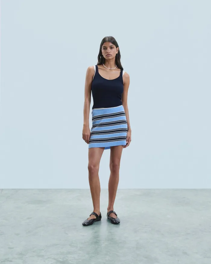 From Future Skirts Women Striped Mini Skirt Fairy Blue