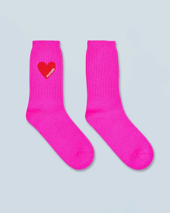 From Future Socks MidCalf Heart Socks Utopic Pink