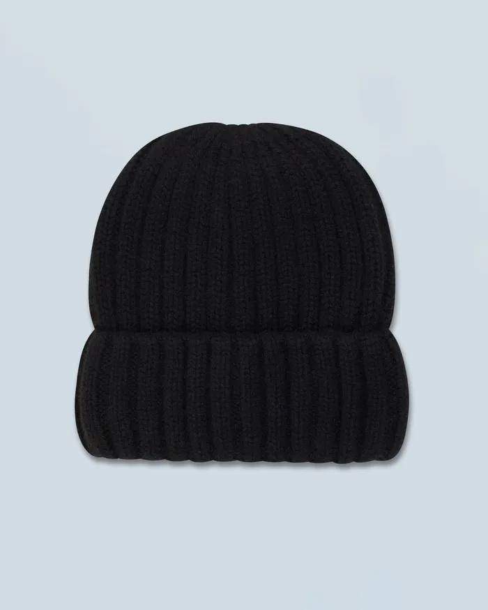 From Future Tote Bags Beanie With Ribbed Lapel Black