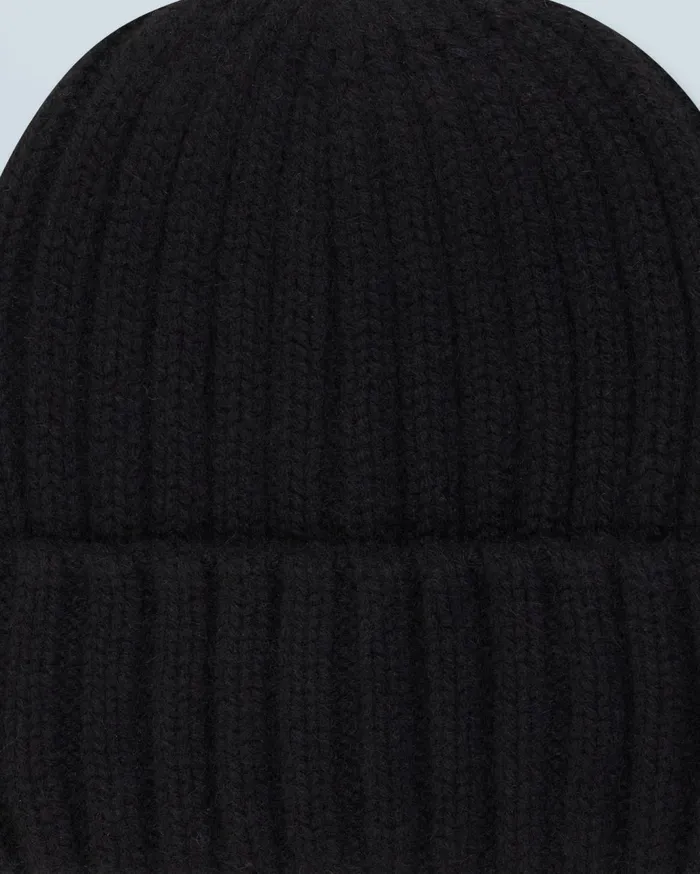 From Future Tote Bags Beanie With Ribbed Lapel Black