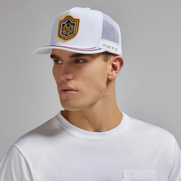 GFORE Hats MenWomen BULLION STRETCH TWILL TALL TRUCKER HAT Snow GFORE Hats MenWomen BULLION STRETCH TWILL TALL TRUCKER HAT Snow