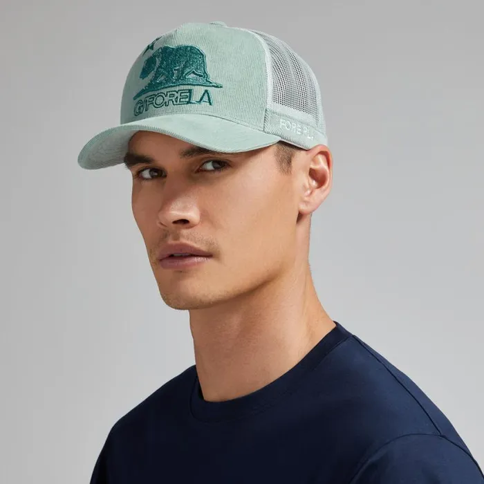 GFORE Hats MenWomen GFORE LA COTTON CORDUROY TALL TRUCKER HAT Isle GFORE Hats MenWomen GFORE LA COTTON CORDUROY TALL TRUCKER HAT Isle