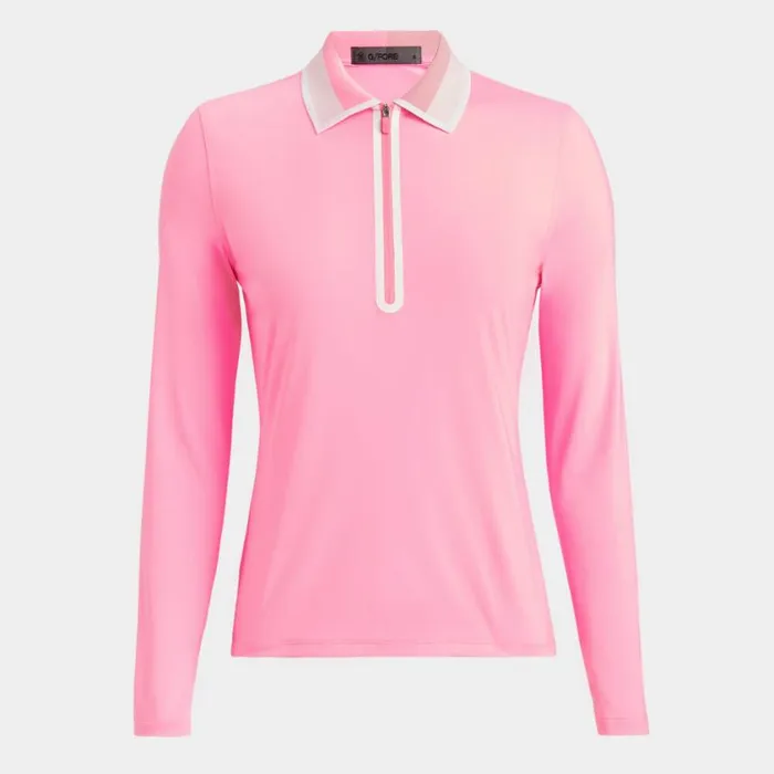 GFORE Polos and Shirts Women COLOUR BLOCK COLLAR SILKY TECH NYLON LONG SLEEVE ZIP POLO Candy GFORE Polos and Shirts Women COLOUR BLOCK COLLAR SILKY TECH NYLON LONG SLEEVE ZIP POLO Candy
