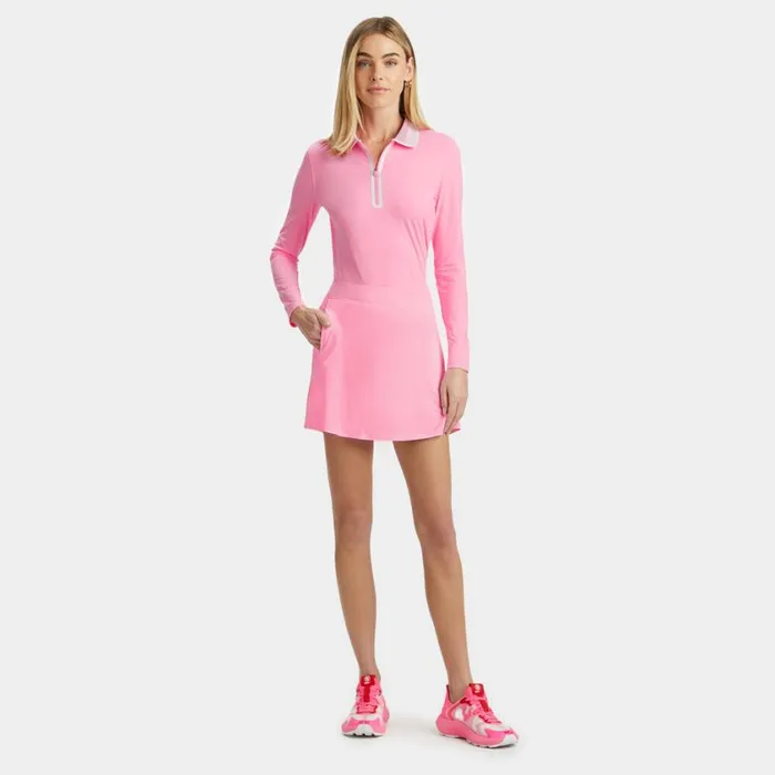 GFORE Polos and Shirts Women COLOUR BLOCK COLLAR SILKY TECH NYLON LONG SLEEVE ZIP POLO Candy GFORE Polos and Shirts Women COLOUR BLOCK COLLAR SILKY TECH NYLON LONG SLEEVE ZIP POLO Candy