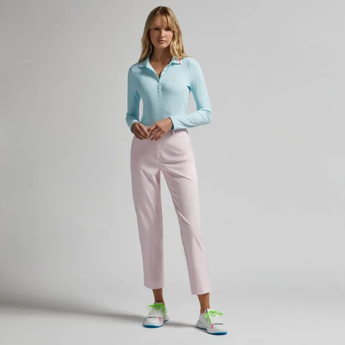 GFORE Polos and Shirts Women CONTRAST COLLAR RIBBED TECH NYLON LONG SLEEVE POLO Daybreak GFORE Polos and Shirts Women CONTRAST COLLAR RIBBED TECH NYLON LONG SLEEVE POLO Daybreak