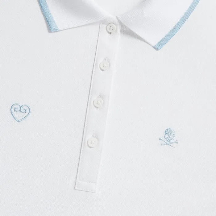 GFORE Polos and Shirts Women EMBROIDERED ICON TECH PIQU SLEEVELESS POLO Snow GFORE Polos and Shirts Women EMBROIDERED ICON TECH PIQU SLEEVELESS POLO Snow
