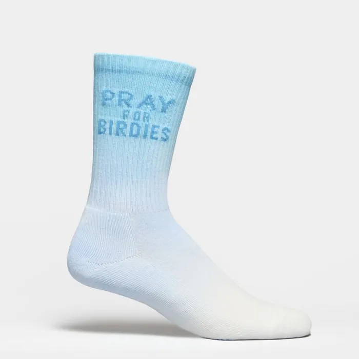 GFORE Socks Women PRAY FOR BIRDIES CREW SOCK Snow Breeze